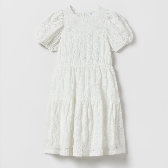 Zara TIERED SWISS EMBROIDERY DRESS - Picture 2 of 7
